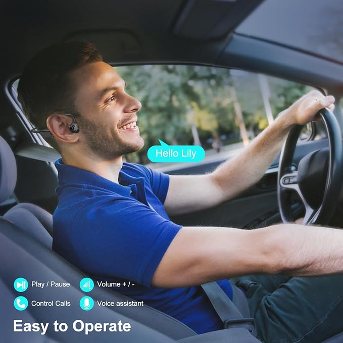 Trucker Bluetooth Headset with DSP Noise Cancelling Microphone, Open Ear - Image 7