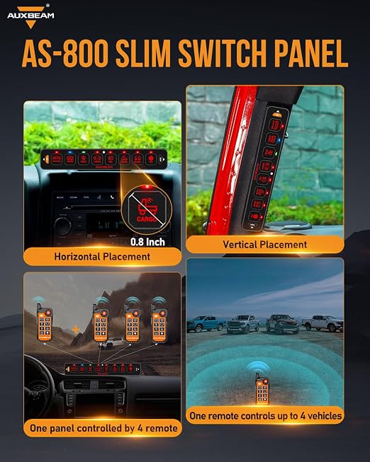 Auxbeam 8 Gang Slim Switch Panel Bluetooth RGB AS-800 - Image 8