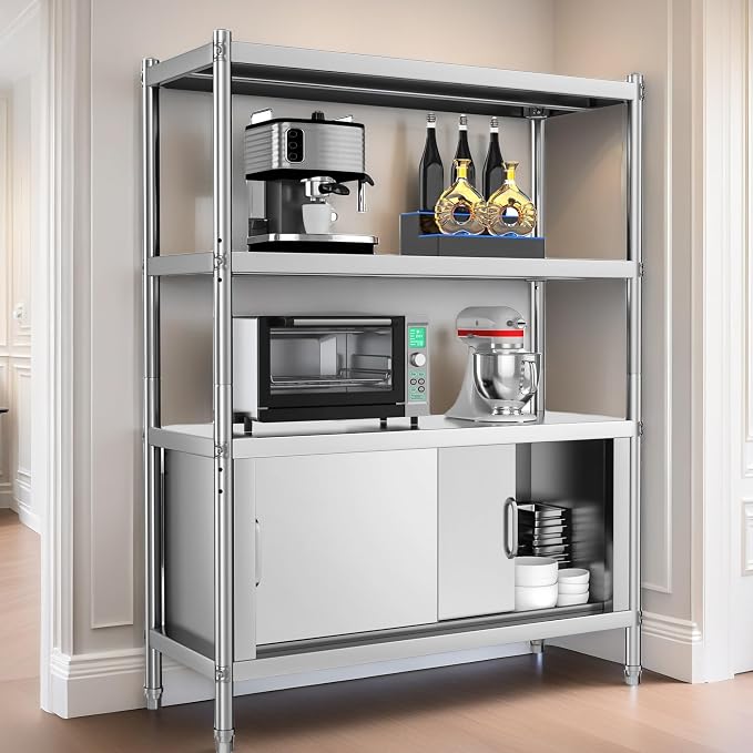 YITAHOME Stainless Steel Shelves 4 Tier, NSF Heavy Duty Floor Mount Shelving - Image 4