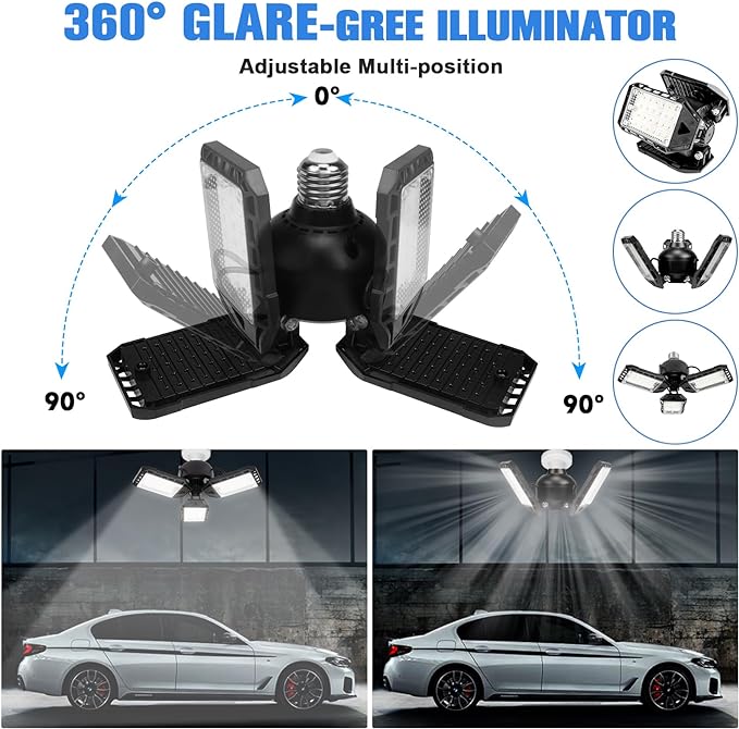 LED Garage Lights 2 Pack -80W, 8000LM 6500K Led Shop Light - Image 2