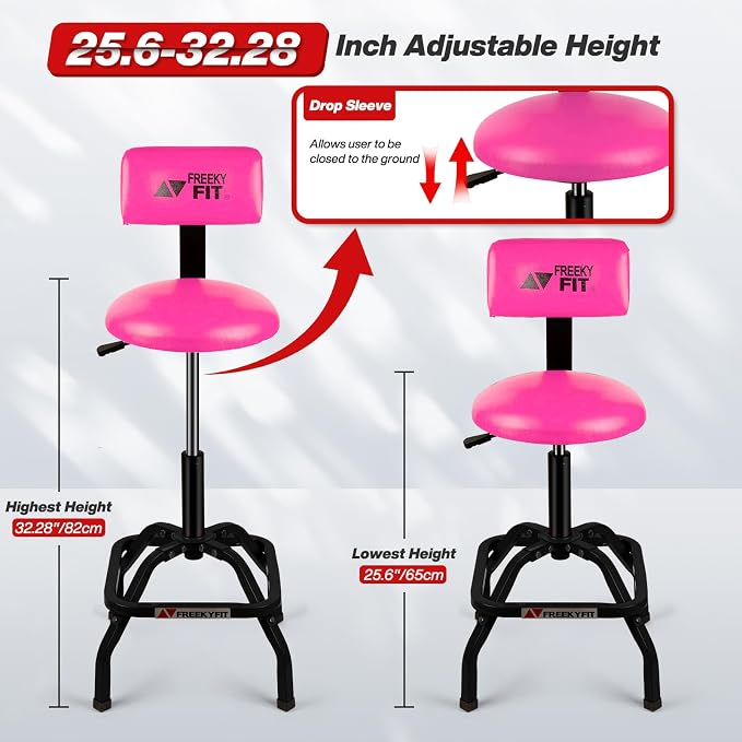 Shop Stool with Backrest, Mechanic Garage Stool - Image 2