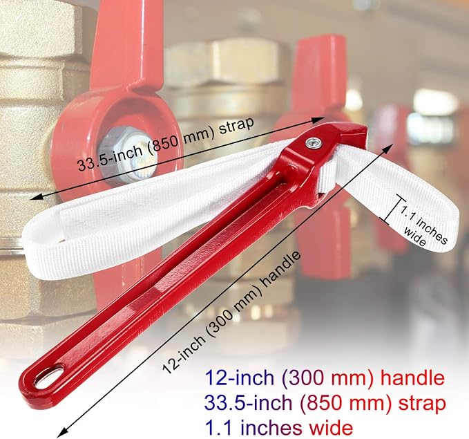 Mudder 12 Inch Strap Wrench Adjustable Pipe Nylon Plumbing Strap Wrench Oil - Image 2