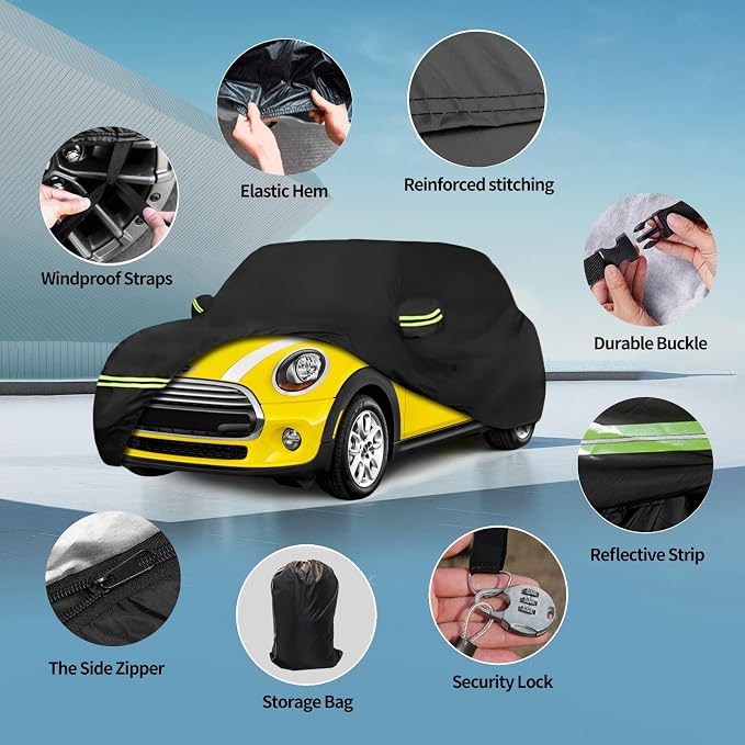 Waterproof Car Covers for 2002-2021 Mini Cooper/Cooper S 2-Door 210T Custom 6 - Image 2