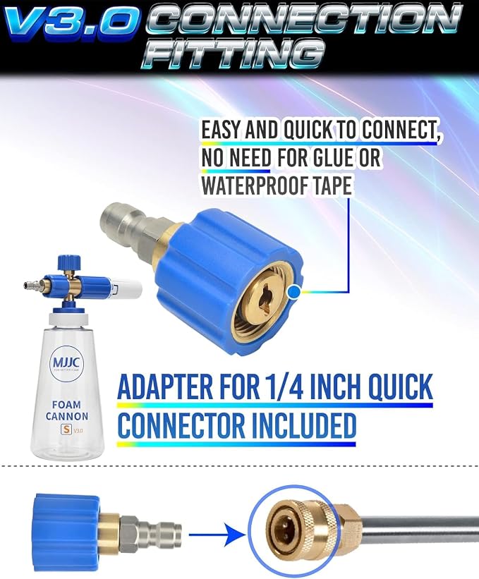 MJJC Foam Cannon S V3.0 with 1/4 Inch Quick Connector - Image 4