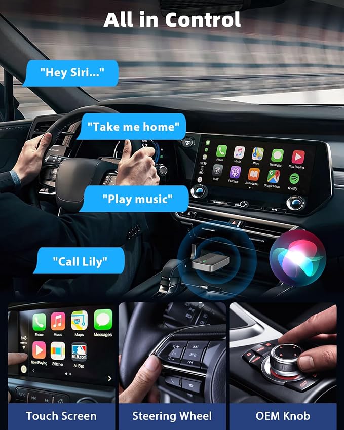 MoKo Wireless CarPlay Adapter for Apple iPhone, Mini Car Play Adapter for iOS - Image 6
