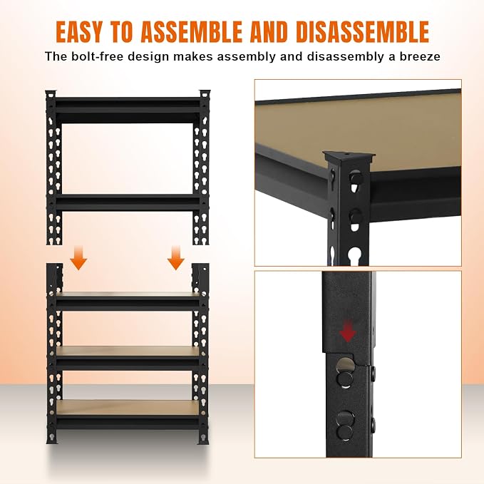 BIG RED Storage Shelving Unit, 5-Tier Adjustable, Heavy Duty Metal Garage - Image 8