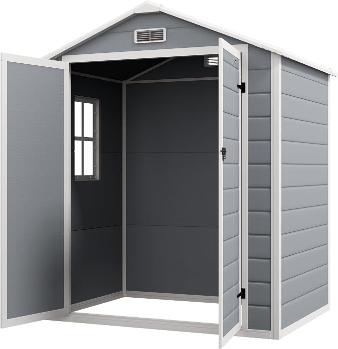 Outsunny 6' x 4.5' Outdoor Storage Shed, Plastic Shed by Outsunny