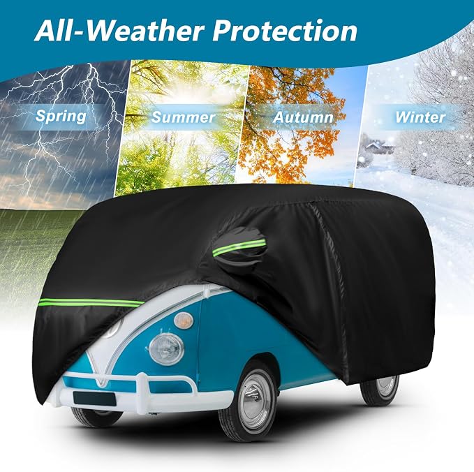 Waterproof Car Covers for 1950-1992 VW Bus T1 T2 T3, 420D Oxford Cloth Sun Heat - Image 7