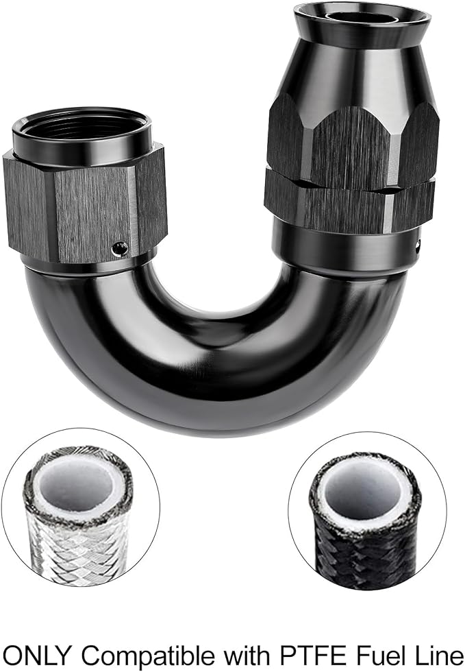 EVIL ENERGY 6AN 180 Degree PTFE One Piece Full Flow End Hose Fitting Aluminum - Image 5