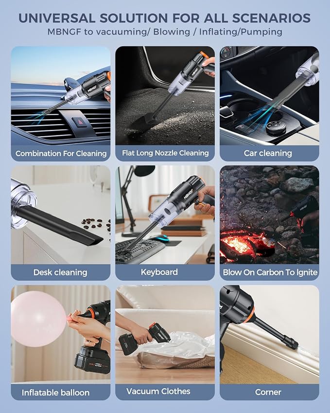 Car Vacuum Portable Cordless, 35000PA High Power Suction & Blower, Wireless - Image 2