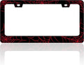 Red Spider Web License Plate Frame Funny Cobweb Stainless Steel License Plate by TINALUIN