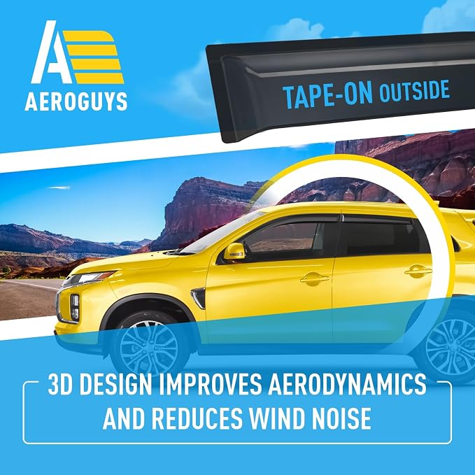Extra Durable Window Deflectors Tape-On Window Visors Rain Guards Fit - Image 5