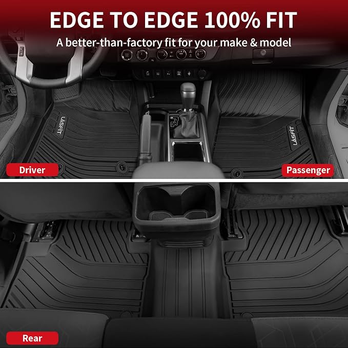 LASFIT Floor Mats for Toyota Tacoma 2016-2023 Double Cab All Weather Custom Fit - Image 8