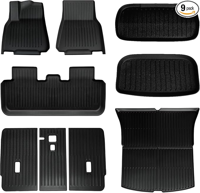 Tesla Model Y Juniper Floor Mats and Cargo Liner, Cargo Mats and Seat Back by Westliners