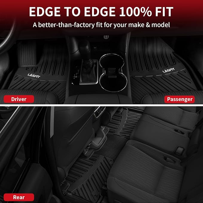 LASFIT Floor Mats for Toyota Highlander 2014-2019 All Weather Custom Fit Floor - Image 8