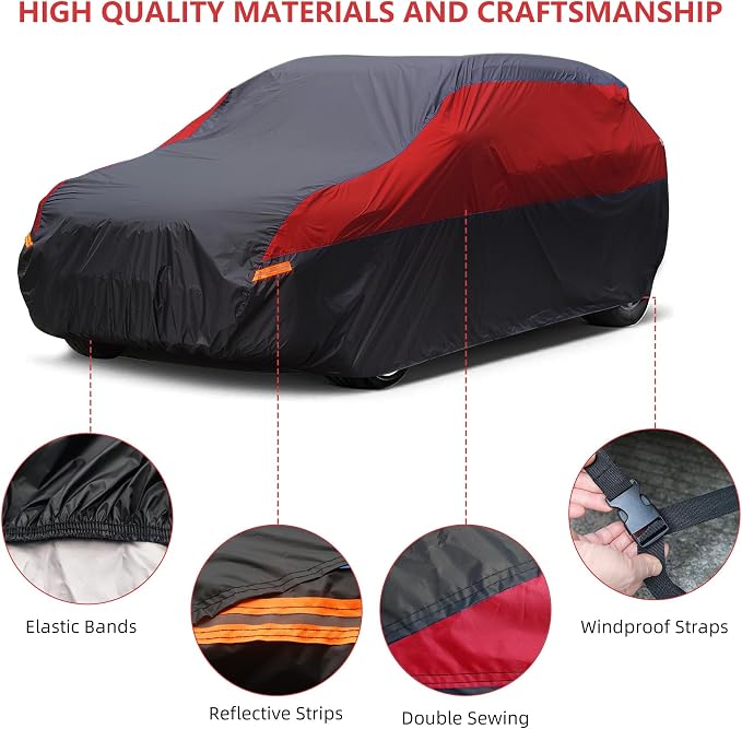 SUV Car Cover Hatchback Cover Waterproof All Weather, Outdoor Car Covers - Image 3