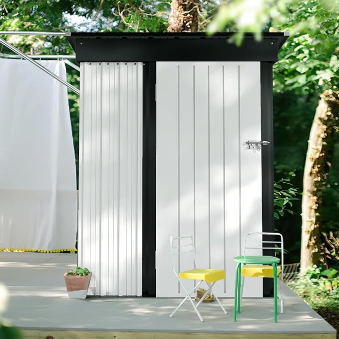 JUMMICO Metal Outdoor Storage Shed 5 x 3 FT Metal Shed - Image 2