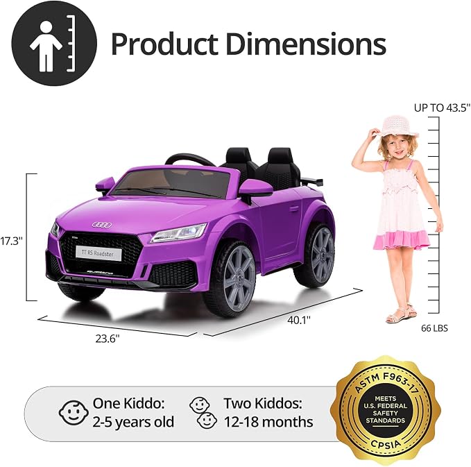 Electric Car for Kids, Licensed Audi 6V Kids Ride on Car Toy for Toddlers - Image 8