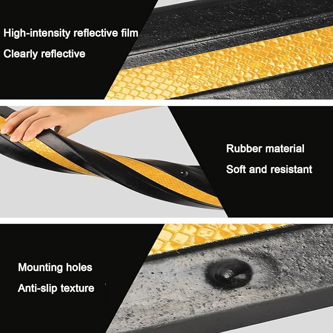 Workshop Rubber Protector, Reflective Floor Garage Edge Corner Guard, 1cm Thick - Image 4