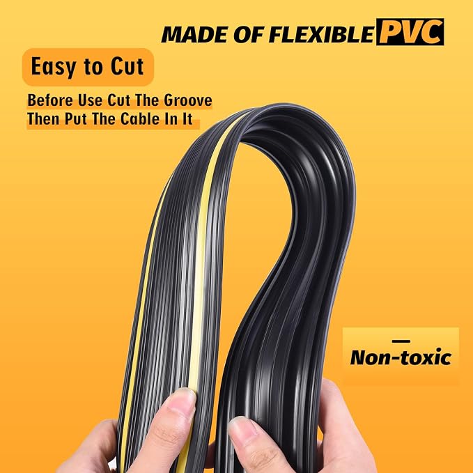 10FT Cord Cover, Flexible Floor Cable Cover, Cord Hider to Organize and Protect - Image 5