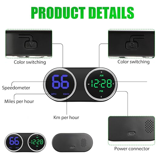 GPS Digital Speedometer for Car MPH, Universal HUD Speed Meter - Image 3