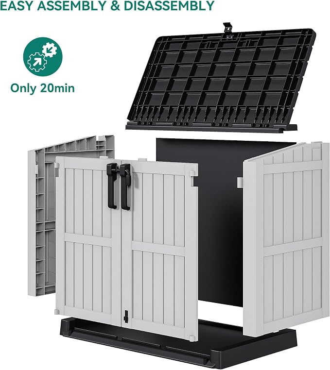 YITAHOME 36 cu ft Resin Outdoor Storage Shed, Weather-Resistant Horizontal Tool - Image 5