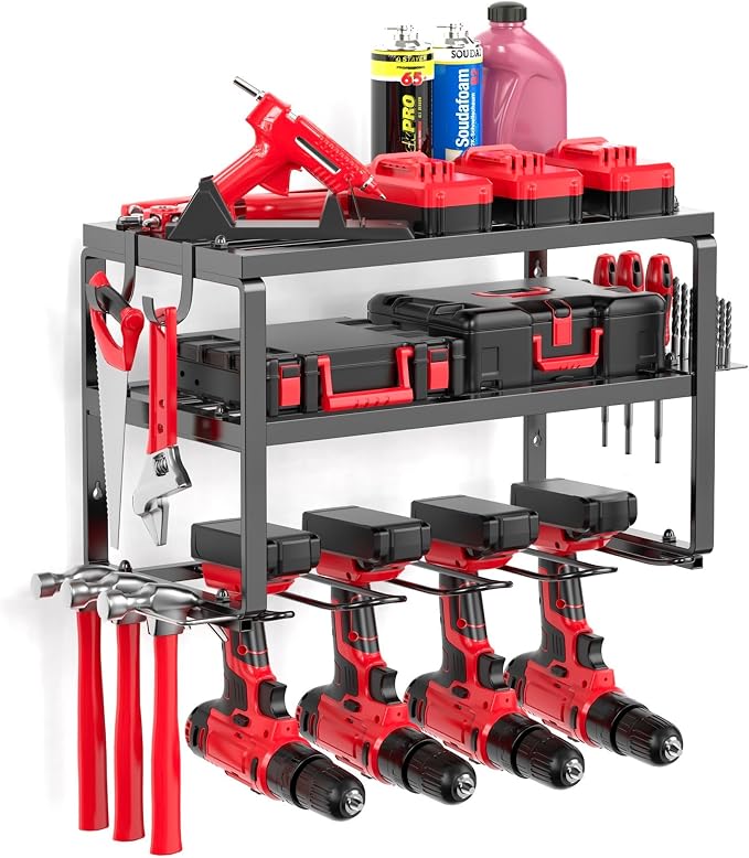 Heavy Duty Drill Holder & Power Tool Organizer Wall Mount, Metal Cordless Tool by MAVIKS