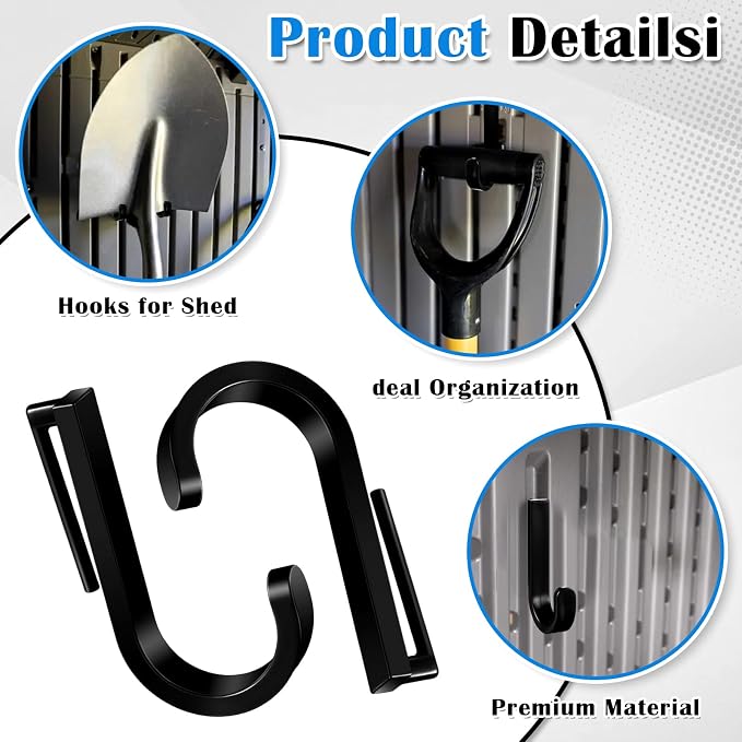 4 Pcs J Tool Hooks Plastic Multi Purpose Shed Organizer Accessories - Image 4