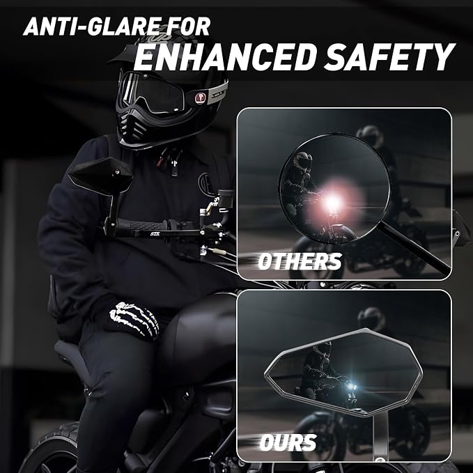 Motorcycle Mirrors for Handlebars, Bar End Motorcycle Mirrors, Rear View - Image 6