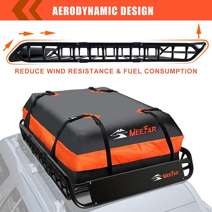 MeeFar Roof Rack Carrier Basket Universal Rooftop 51" X 36" X 5" + Waterproof - Image 3