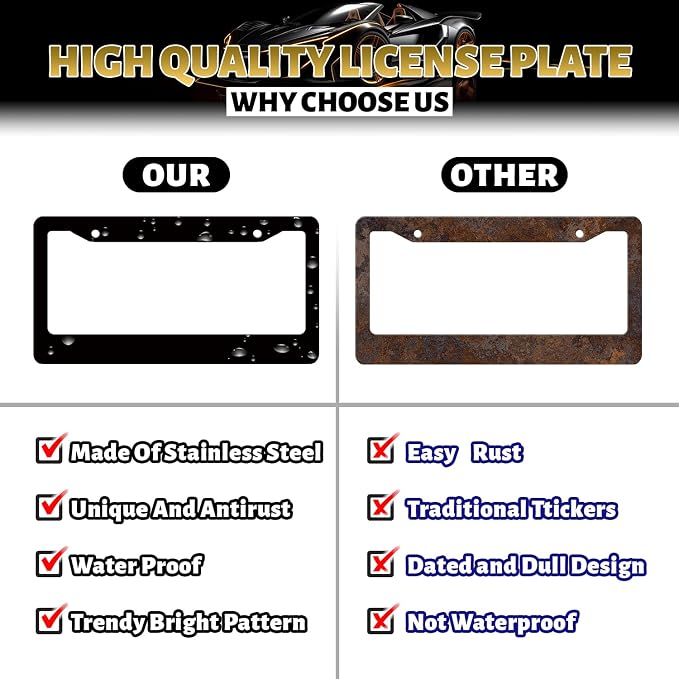 Blessed License Plate Frame Christian License Plate Stainless Steel Funny - Image 4