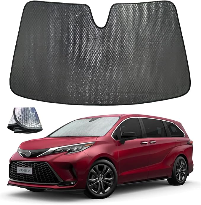 Windshield Sun Shade for 2021-2024 Toyota Sienna L LE SE XLE Limited Van Minivan by ZOIBVCARSUNSHADE