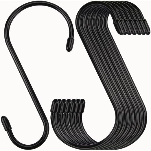 24 Pack 6 Inch S Hook, Large Vinyl Coated S Hooks by Nisoger