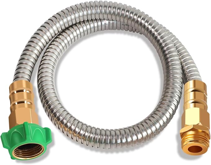 Metal Short Garden Hose 2 ft, Flexible Stainless Steel Garden Hose 2 ft by Sunifier