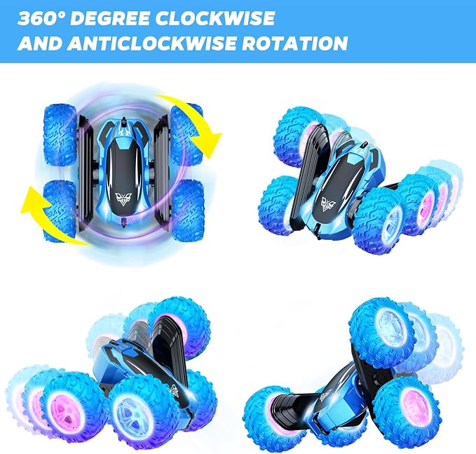 KKONES Remote Control Car, 2.4GHz Double Sided 360° Flips Rotating Electric - Image 3