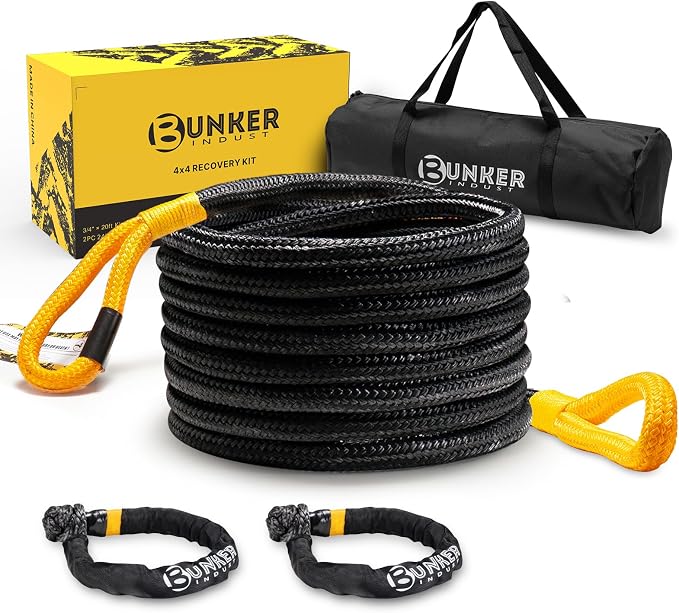 BUNKER INDUST 3/4in×20ft Kinetic Recovery Rope by BUNKERINDUST