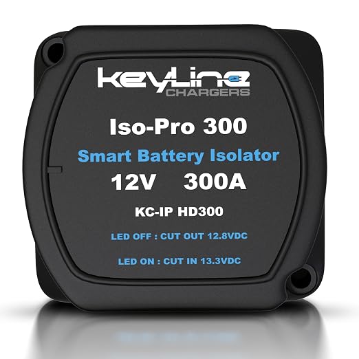 Dual Battery Isolator Heavy Duty 300 AMP 1000 AMP Peak Voltage Sensitive Relay by KeyLine+Chargers