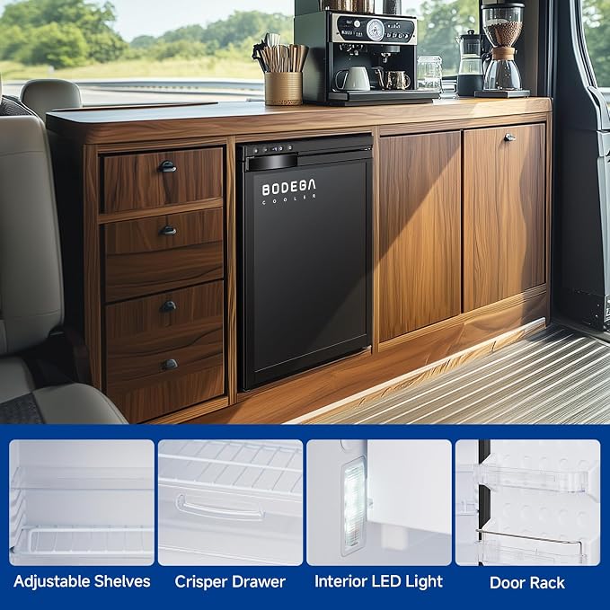 BODEGACOOLER 12 Volt RV Refrigerator, 35.4L RV Fridge - Image 7