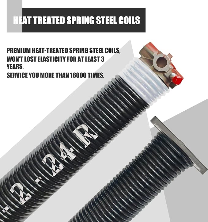 Garage Door Torsion Spring Set, Pair of 2" Electrophoresis Coated Garage Door - Image 2