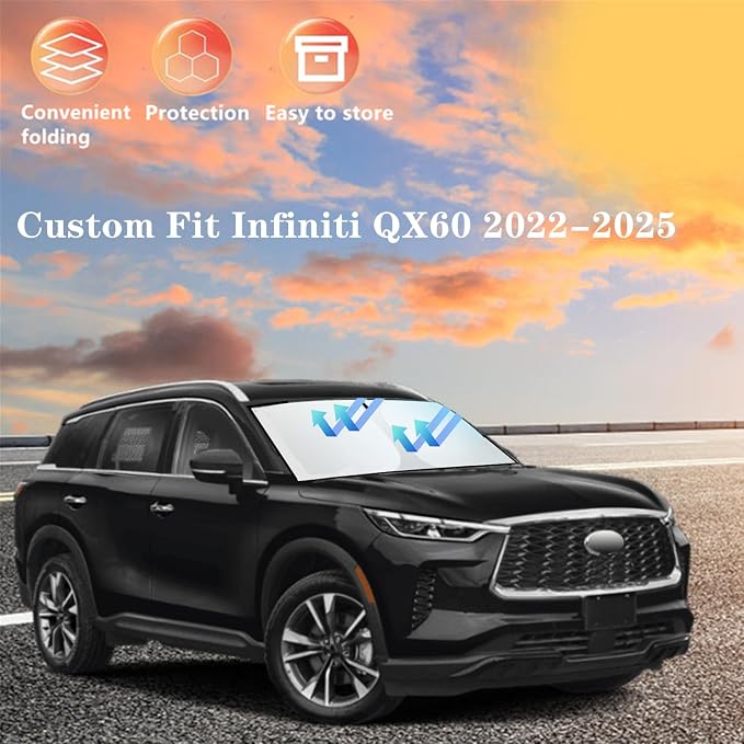 Windshield Sun Shade for Infiniti QX60 2022-2025 4-Layer Front Window Shade - Image 6