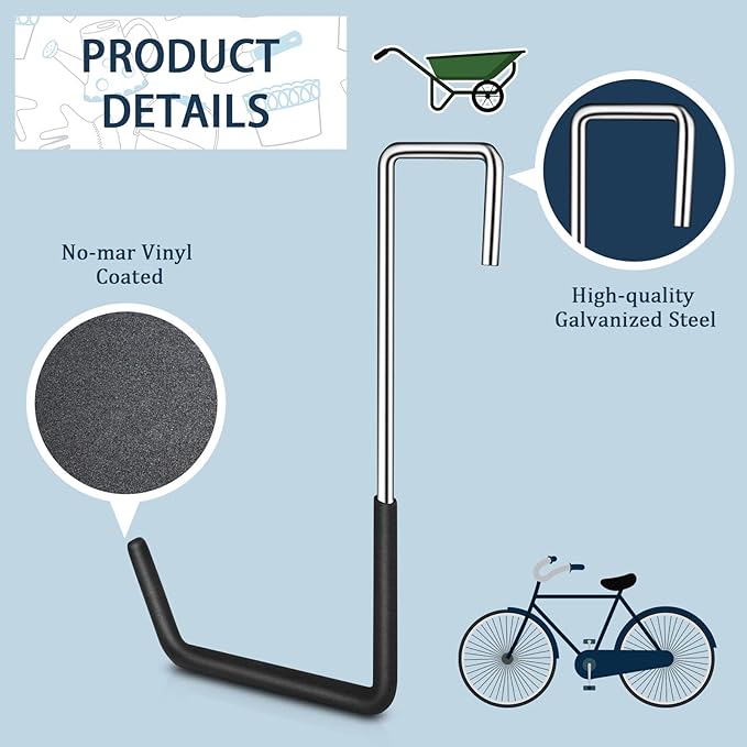 6 Pack Heavy Duty Rafter Hooks for Hanging Vinyl Coated Large S Hooks for - Image 3