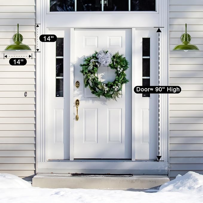 14in Outdoor Gooseneck Lights for Farmhouse, Barn Style Goose Neck Wall Light - Image 4