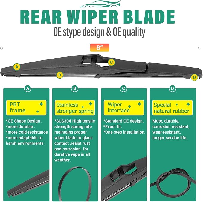 26" 14" 8" Windshield Wiper Blades Replacement - Image 4