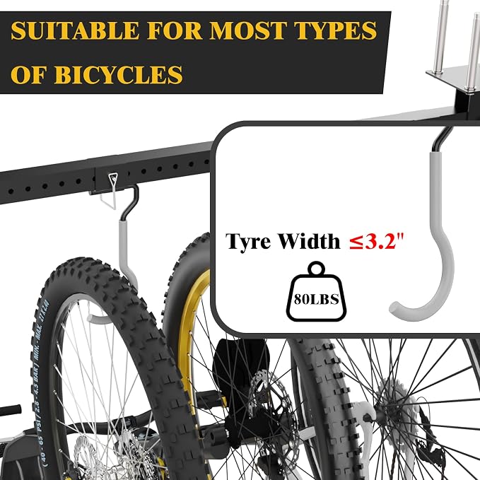 640Lbs Ceiling Mounted Bike Rack, Bike Storage Rack - Image 4