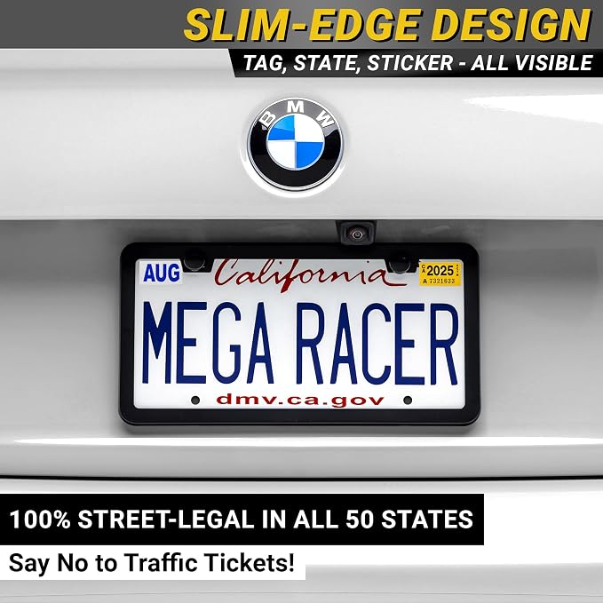 Premium Slim Matte Black License Plate Frames – 2 Pack, Rust-Free Stainless - Image 6