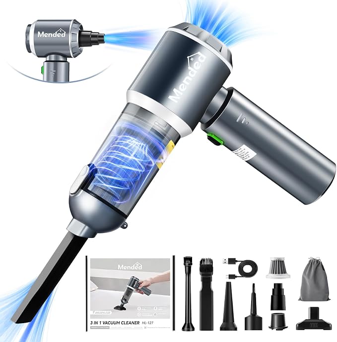 MENDED Handheld Car Vacuum Cleaner Portable Cordless, 3 in 1 High Power Hand by MENDED