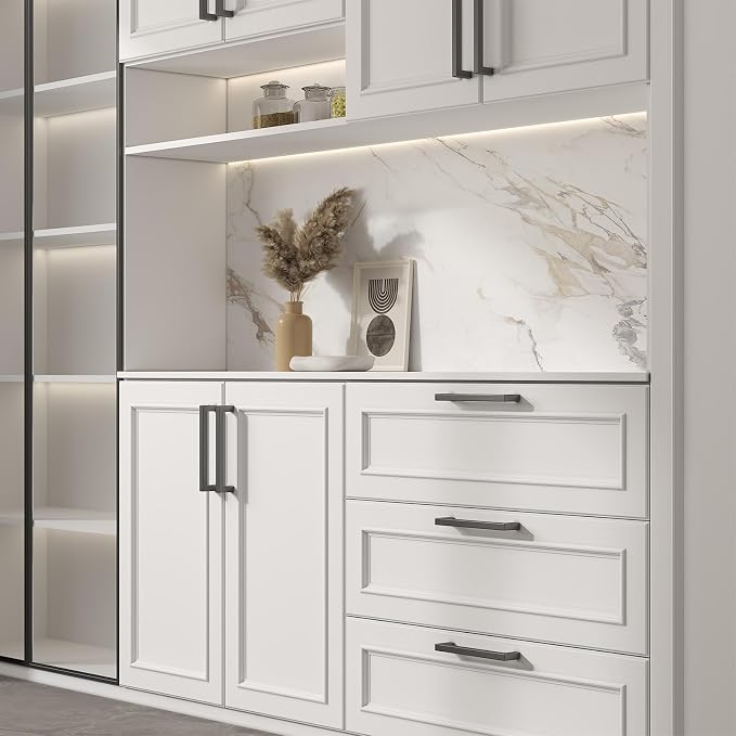goldenwarm 3 Inch 60 Pack Matte Black Flat Square Bar Kitchen Hardware Closet - Image 7
