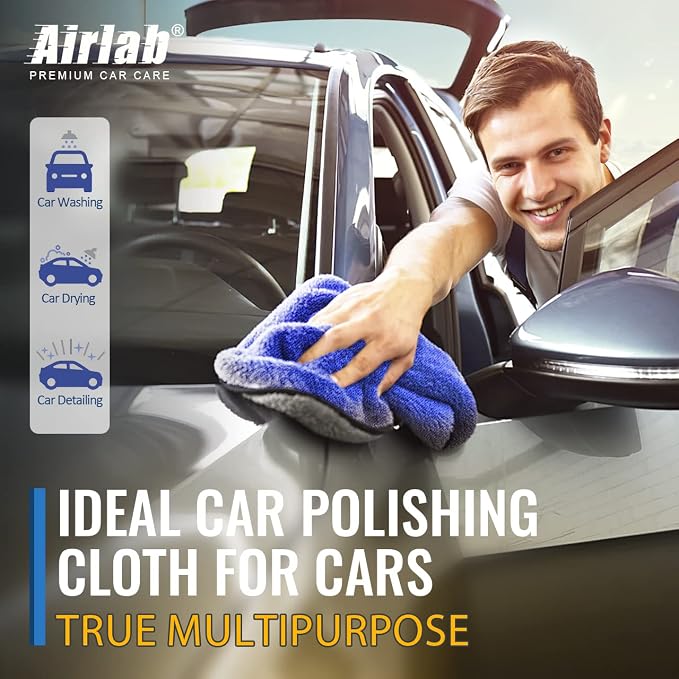 Airlab Microfiber Towels for Cars Wash Drying Thick Plush Cleaning Cloth Auto - Image 6
