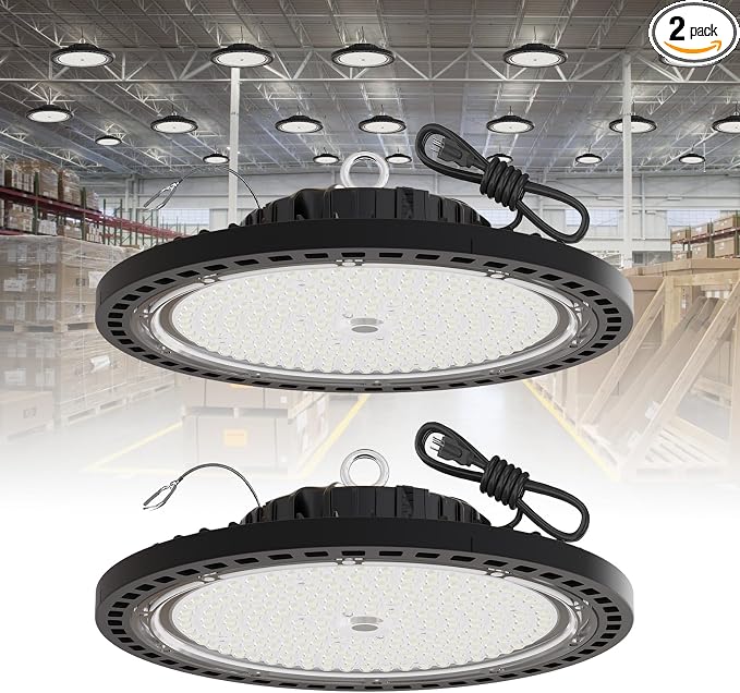 2 Pack UFO LED High Bay Light 250W, 35000 LM, 5000K by GGTH