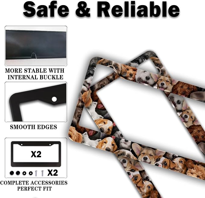 License Plate Frames Multicolor Custom License Plate Frame Dogs Collection - Image 4